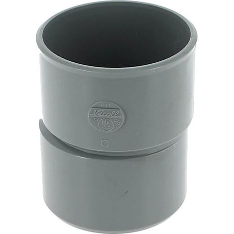 Nicoll – Réduction extérieure excentrée mâle Ø80 – femelle Ø75 – PVC lisse pour évacuation – Classement feu NF-M1