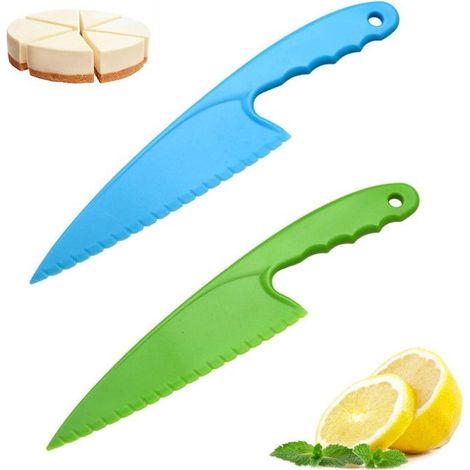 Pelle à Tarte,2 PCS Couteau à Gâteau Dentelés en Plastique Ustensile de Cuisine Multifonction pour Couper Tarte Gâteau Pain Salade (1/5)
