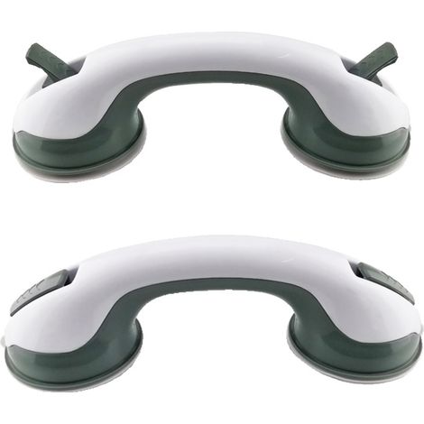 Maniglioni per bagno (set da 2) con ventose da 30 cm - Presa sicura, non necessita di fori, adatti per docce e vasche da bagno - Antiscivolo, adatti ad anziani e bambini, verde