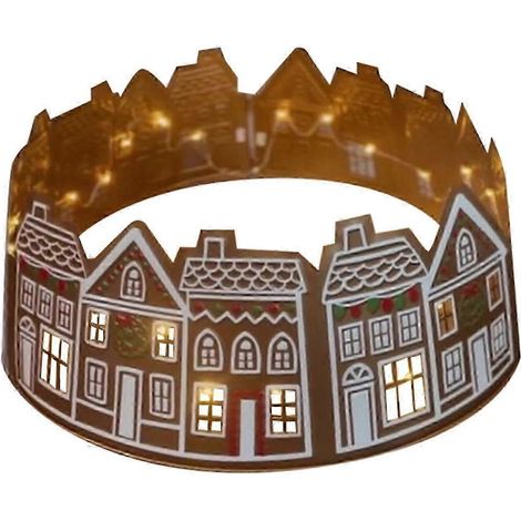 Collier de sapin de Noël 60 cm, compatible avec jupe de sapin LED, motif maison en pain d'épice pour décorations de Noël (1/5)