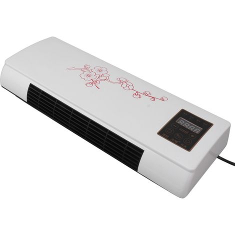 Chauffage d'appoint polyvalent avec prise européenne 220 V, portable et silencieux, fixé au mur, avec télécommande pour salle de bain ou chambre. (1/5)