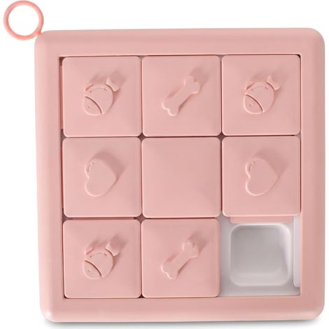 Jouet Puzzle pour Chien et Chat - Bol à Alimentation Lente Interactif, Distributeur de Friandises pour Entraînement et Digestion, Jouet d'Occupation Anti-Ennui (Rosa)