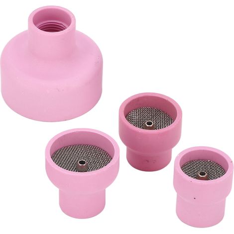 Kit de buses TIG en céramique n° 12, 14, 16 et 24, diamètre intérieur du trou central : 2,4 mm, rose. (1/5)