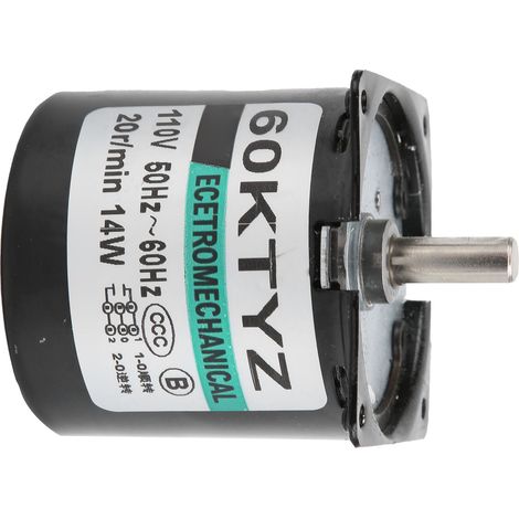 Moteur à engrenages à aimant permanent miniature, réducteur de vitesse, accessoires pour générateurs DIY, 14 W, 20 tr/min, 110 V CA (1/5)