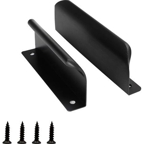 2Pcs Sliding Door Handle, 120mm Black Cabinet Handle, Modern Furniture Drawer Handle, for Wardrobes, Drawers, Balcony Doors