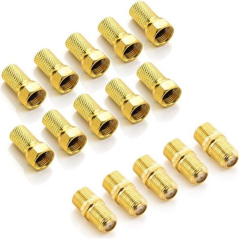 F-Connecteur Set avec Connecteur 5x & 10x Connecteur F Joint en Caoutchouc de 7mm Mère Large Coaxial Câble D'antenne pour Assis Câble BK Aménagements (1/5)