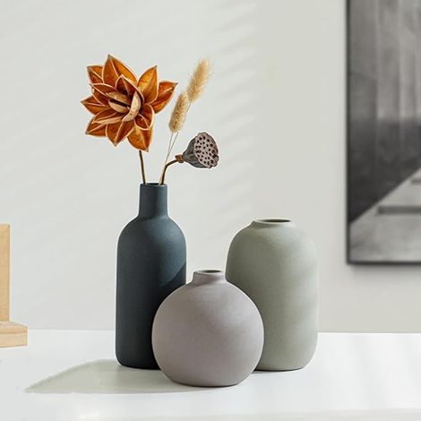 vases en céramique,Vase Decoration Maison Vase Céramique de Style Nordique,Décoration Salon de Style Minimaliste bohémien Moderne pour Salon, Table, étagère, entrée. (1/5)