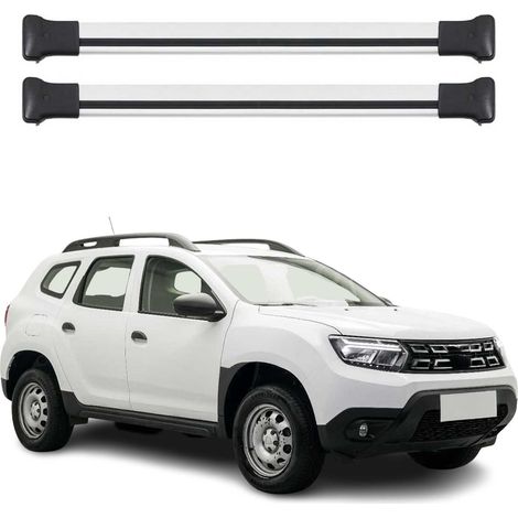 OMAC Barres de toit en aluminium pour Dacia Duster mk2 2018-2024 – TÜV / DIN 75302:2019 – Charge max 75 kg – 2 barres Argent (1/4)
