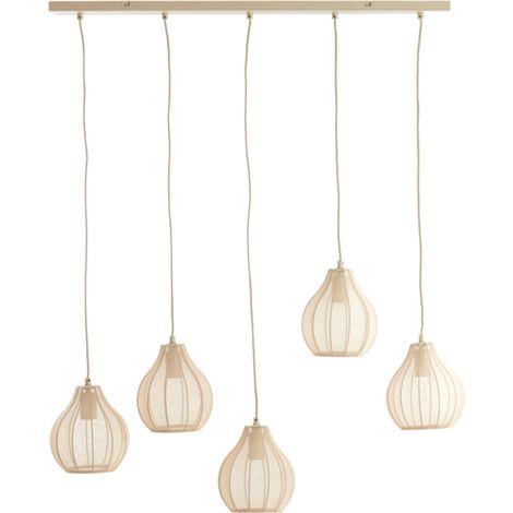 Light & Living - hängeleuchte - Elati - beige - textil - große