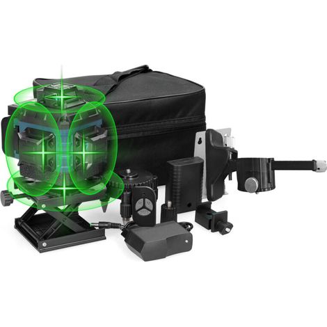 Multifunctional 16-line laser level, 3° automatic leveling, rechargeable Li-ion battery with magnetic damping compensation system and power indicator (1/5)