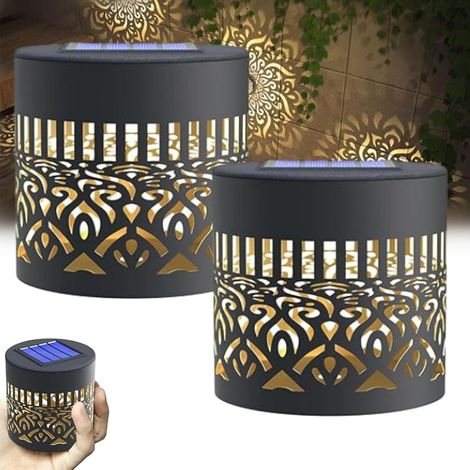 Lampes solaires décoratives mandala, lampes solaires mandala d'extérieur, appliques murales/de terrasse à énergie solaire en métal, style bohème, étanches (1pc) (1/5)