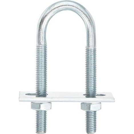 Boulons en U Ronds, 6 Ensembles de 25mm de Largeur Intérieure 90mm de Longueur M8 en Acier au Carbone Zingué U Boulon de Serrage avec Écrous et Plaques, pour Remorque de Bateau (1/5)