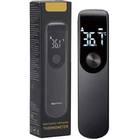 Termometro frontale a infrarossi senza contatto, display LED digitale, misurazione della temperatura corporea, nero