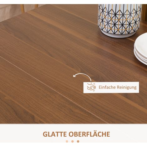 Table extensible pliable bois brun 180x85x75 cm, table à manger moderne pour cuisine, salon et salle à manger, design contemporain, meuble escamotable (1/5)