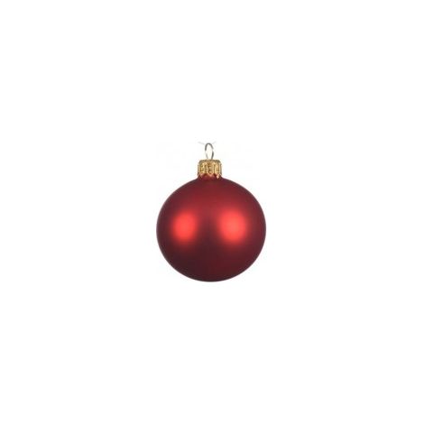 Undurchsichtige rote Weihnachtskugel aus Glas cm 8