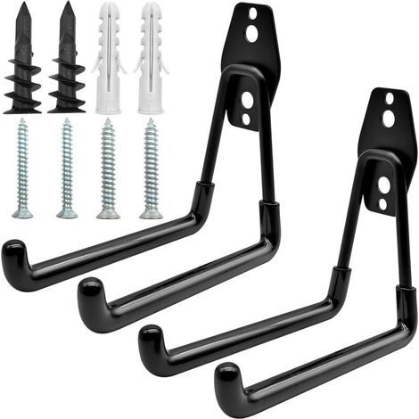 Crochet Mural Garage 2 Pièces Robuste pour Rangement Outils Jardin et Atelier – Charge Maximale 15 kg – Fixation Murale Facile (1/5)