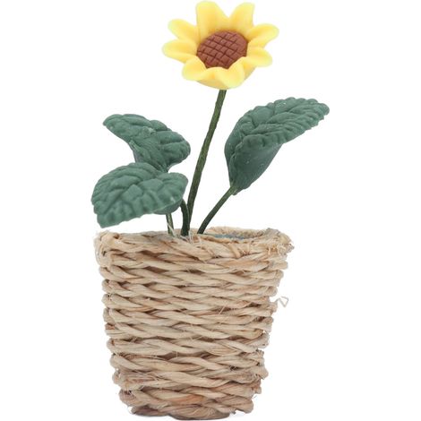Plante miniature pour maison de poupée, couleurs vives et réalistes, fabrication soignée et durable, mignonne et pratique à l'échelle 1:12. Idéale pour la décoration. (1/5)