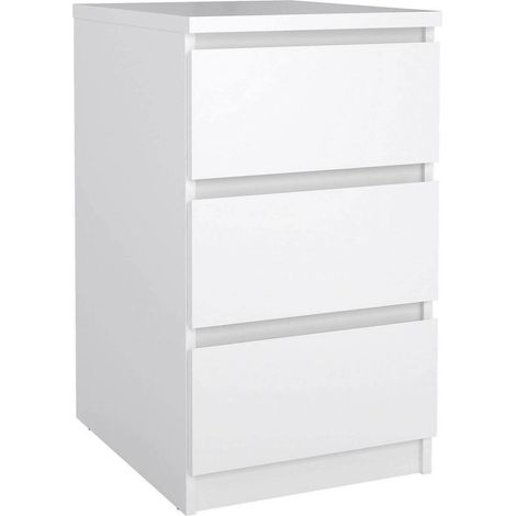 Dmora - Cassettiera Accudino, Settimino multiuso, Comò camera da letto, Mobile con cassetti, 50x40 h70 cm, Bianco lucido