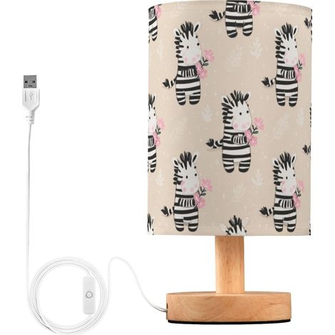 Kcldeci Lampe de chevet zèbre dessin animé pour chambre à (1/5)