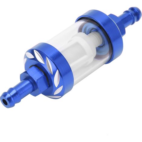 Kraftstofffilterelement aus Glas mit Gehäuse aus Aluminiumlegierung – Ersatzteil für Pkw, ATVs, SUVs, Motorräder und Pitbikes (Blau) (1/5)
