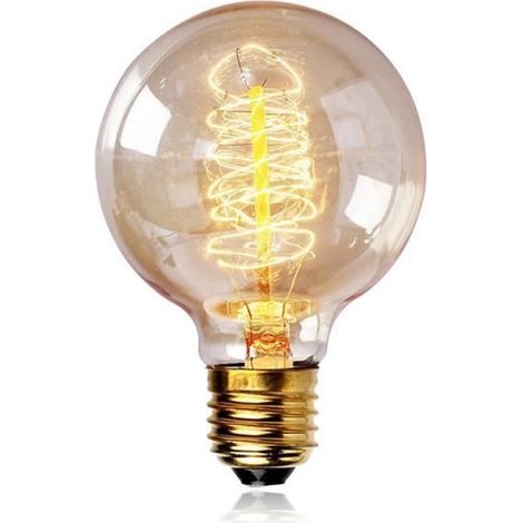 Ampoule à incandescence G80 40W E27 - Edison - Jaune - Classe énergétique A+ (1/4)