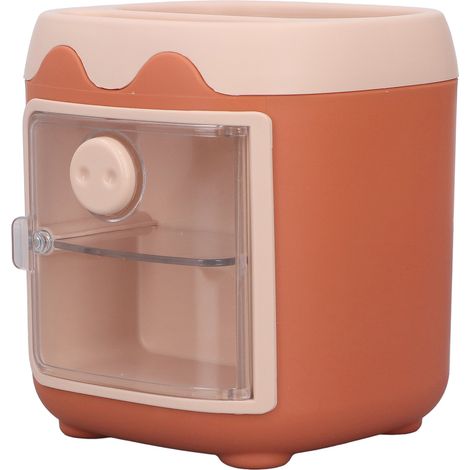 Piggy Range Orange Organizer Rangement Bureau Stylo Multigrille Boîte Rangement Animaux Carton Mignon Salle Classe (1/5)