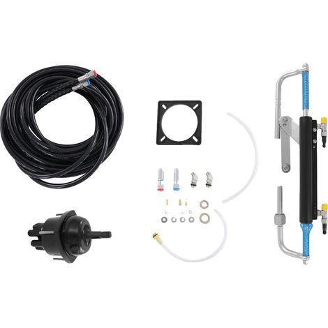 Kit de bomba de dirección hidráulica, materiales duraderos, manejo mejorado, motor fueraborda para embarcaciones marinas, negro (1/2)
