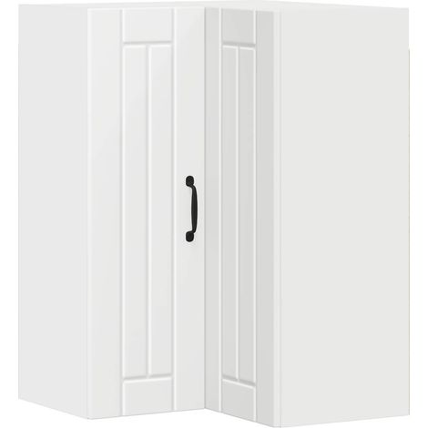 Maison Exclusive - Mobile angolare per parete LUCCA Bianco 57 x 57 x 80 cm
