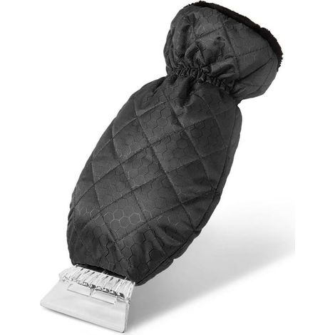 Gant scraper to glace and to snow for windshield, double of polaire of quality and waterproof, for car, 1 package (black) (1/5)
