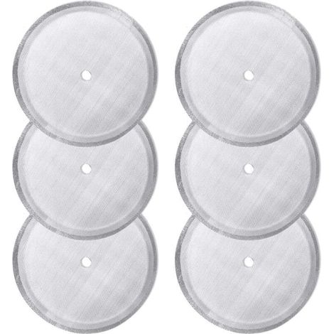 Paquet de 6 filtres à tamis de rechange pour presse française, filtres à mailles réutilisables en acier inoxydable pour cafetières à pression françaises universs de 1000 ml / 34 oz / 8 tasses