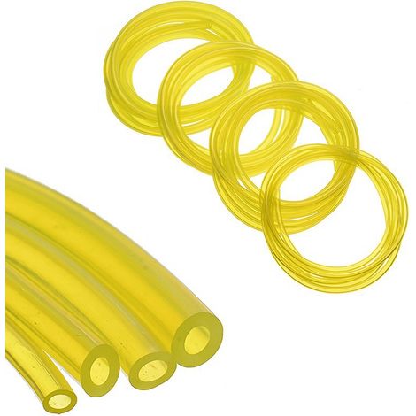 BRAVIX Tuyau de carburant essence scie à chaîne ordinaire 2 temps petit moteur tondeuse à gazon carburateur tuyau d'huile jaune, quatre pièces 1 mètre