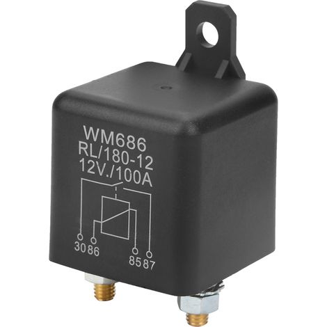 Relais de démarreur automobile robuste WM686 100 A, normalement ouvert, pour la commande marche/arrêt de la batterie, RL/180, 12 V CC