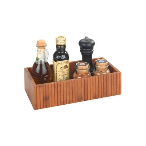 Boîte de rangement WENKO Mera bambou marron 2er Set cuisine organisateur de cuisine accessoires de cuisine en bambou rangement placard cuisine esthétique boîte de rangement grande capacité 30x8x15cm (1/5)