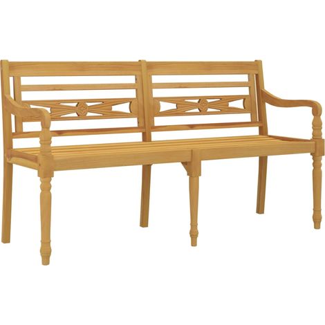Banc de jardin meuble de patio d'extérieur terrasse 150 x 51,5 x 84 cm bois massif de teck (1/5)