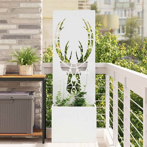 Garten Sichtschutz-Leinwand Tiermuster Weiß 50 x 150 cm