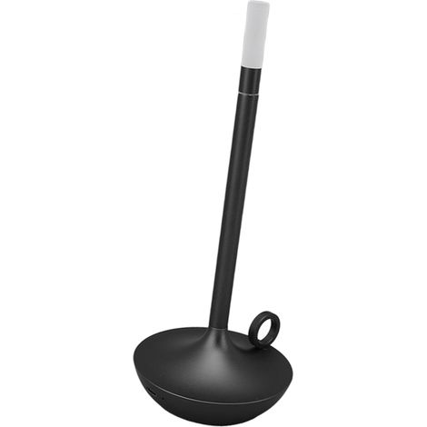 Lámpara de mesa inalámbrica, diseño innovador en forma de vela, 3 niveles de brillo, lámpara de escritorio LED recargable, color negro. (1/5)