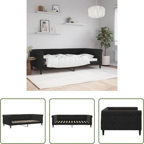 Sofa - Tagesbett Schwarz 100x200 cm Samt (1/5)