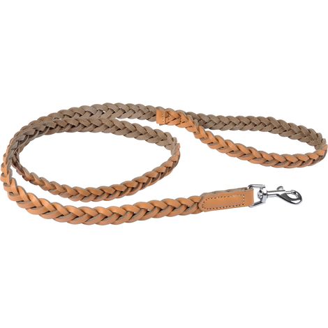 Laisse en cuir tressé naturel 120cm pour chien
