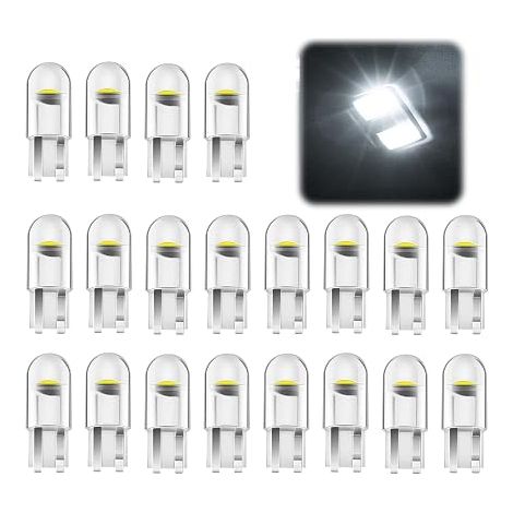 20 White LED Bulbs W5W T10 12 V for Cars (1/5)