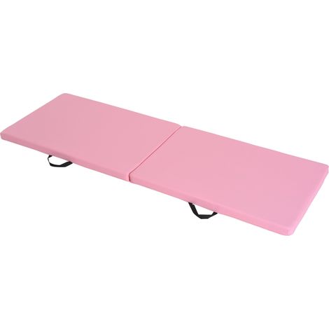 Tappetino Ginnastica Pieghevole 180x60x5 cm Materassino Fitness in PU Rosa (1/5)