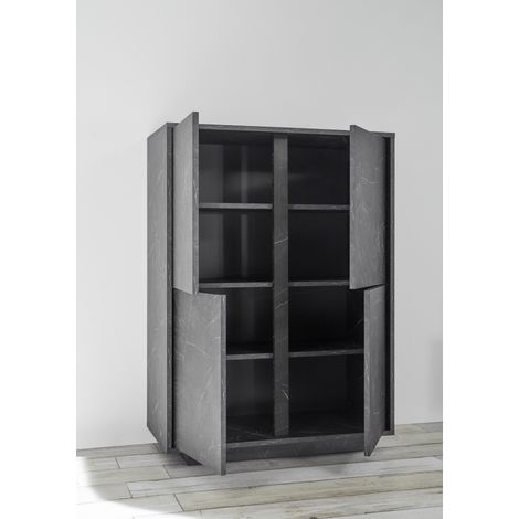 Argentier CARRARA marbre gris anthracite 95x145 cm