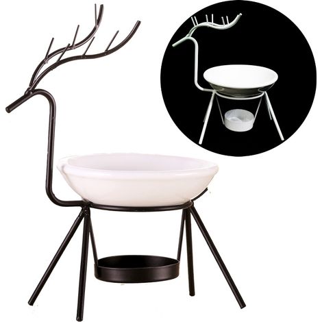 décoration de Noël Photophore en forme de renne pour bougie chauffe-cire, aromathérapie, huile essentielle, décoration de table de fête de Noël cadeau de Noël (1/5)