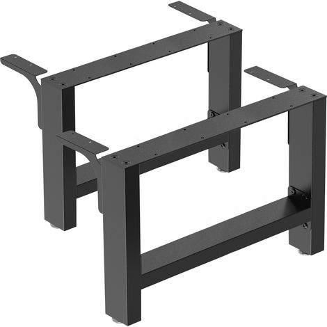Wiltec Tischbeine aus lackiertem Stahl 2er Set 64x40cm Vierkantrohre pulverbeschichtet Tischkufen Tischgestell Tischuntergestell
