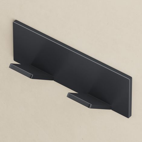 doporro Appendiabiti da Parete con 2 Ganci, Autoadesivo senza Foratura, Ganci Appendini in Acciaio Inox, per Bagno, Cucina e Ingresso, Nero Opaco (1/5)
