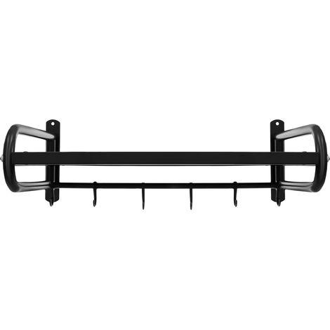 Étagère à micro-ondes murale, en acier carbone robuste, rangement multi-usages, noir (1/2)
