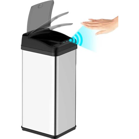 Pattumiera Automatica cn Sensore Elettrico 58Lt Bidone Spazzatura Cucina Acciaio