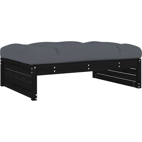 Maison Exclusive - Gartenhocker Schwarz 120x80 cm Massivholz Kief (1/5)