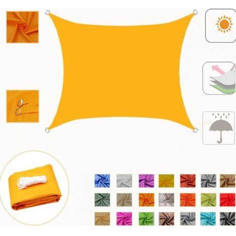 2x3 m voile d'ombrage jaune rectangulaire extérieur auvent de jardin anti - UV (1/5)