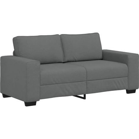 Canapé Sofa à 2 places gris foncé 180x77x82 cm tissu (1/5)