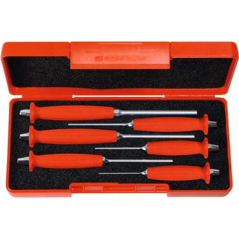 PB Swiss Tools Jeu de chasse-goupilles, avec poignée, dans une boîte en plastique ABS, 6 pièces